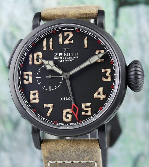 (image for) Unworn Zenith Pilot Montre d`Aeronef Type 20 GMT 1903 / 96.2431.693/21.C738
